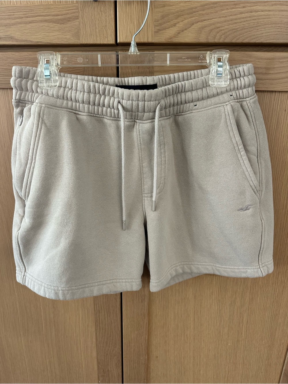 Men’s Hollister Drawstring Shorts - Light Taupe - Size Small